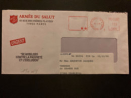 LETTRE ARMEE DU SALUT EMA T 70540 à 155 Du 22 3 95 75 PARIS CCBE-L (TARIF SPECIAL) VIGNETTE REEXPEDITION LA POSTE - Affrancature Meccaniche Rosse (EMA)