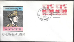 Philippines FDC Cover 1957. Anniv. Of General MacArthur WW2 Liberation Leyte Landing - Philippines