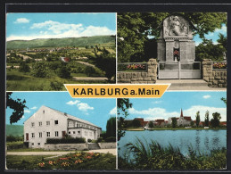 AK Karlburg A. Main, Flusspartie Und Denkmal  - Other & Unclassified