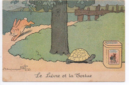 Benjamin Rabier : Carte Publicitaire 'Chocolat LOMBART' - Le Lièvre Et La Tortue - Rabier, B.