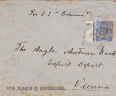 ZANSIBAR. Ship-letter Per S.S."Bohemia" Via Aden & Brindisi To Vienna, Austria, 1906 - Zanzibar (...-1963)