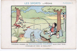 Benjamin Rabier : Carte Publicitaire 'Phosphatine Falières' - Les Sports / Pêche - Rabier, B.