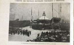 1905 LES NOUVEAU SOUVERAINS NORVÉGIENS À CHRISTIANA  - LE ROI HAAKON - LA REINE MAUD - LA VIE ILLUSTRÉE - 1900 - 1949