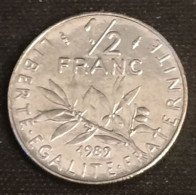 RARE - FRANCE - 1/2 FRANC - 50 CENTIMES 1989 - Neuve - UNC - Semeuse - Gad 429 - KM 931.1 - 50 Centimes