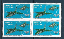 Brasil (Brazil) - 1991 - Block Of 4: Airplane - Yv 2003 - Avions