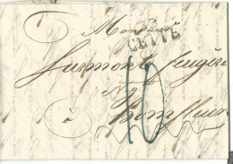 FRANCE LETTRE MARQUE 33 CETTE POUR HONFLEUR ( CALVADOS ) TAXE "10 Bleue" DE 1823  LETTRE COVER - 1801-1848: Precursors XIX