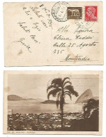 Navigazione Piroscafo AUGUSTUS 18ago1934 Cartolina Flamengo Rio Janeiro Brasile X Montevideo - Imperiale C.20+c5 !!!!!!! - Marcophilia