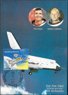 US Space Maxi Card 1987. Shuttle Enterprise 10th Anniv. First Free Flight - United States