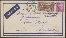 Frankreich - France Brief 1938 Von LYON Nach Siem Reap Cambodia  (27854 - Otros & Sin Clasificación