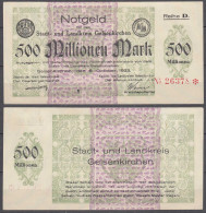 Gelsenkirchen Stadt + Landkreis 500 Millionen Mark 1923 Notgeld   (30094 - Altri & Non Classificati