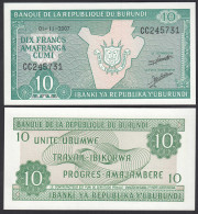 Burundi 10 Francs 01-11-2007 PICK 33e UNC (1)    (30174 - Altri – Africa