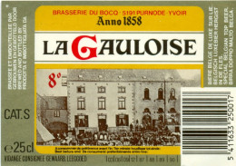 Oud Etiket Bier La Gauloise 8° - Brouwerij / Brasserie Du Bocq à Purnode-Yvoir - Bière