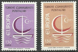 Turkey; 1966 Europa CEPT 130 K. "Trial Print (Right Stamp)" - Unused Stamps