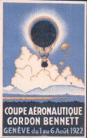 Genève Aviation, Coupe Gordon Bennett Genève 1922, Carte Officielle (822) - Montgolfières