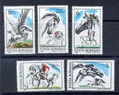 Roumanie (Romania) MNH ** -34 N° 3997 / 4002 Cheval (chevaux Horse Horses) Cote 5 Euros - Cavalli