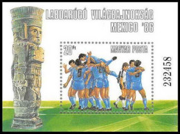 246 Hongrie (Hungary) MNH ** Bloc N° 185 Football (Soccer) MEXICO 86 COUPE DU MONDE COTE 7.5 Euros - Blokken & Velletjes