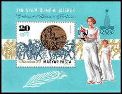 221 Hongrie (Hungary) MNH ** Bloc N° 148 Jeux Olympiques (olympic Games) MOSCOU 1980 COTE 7.5 Euros - Blokken & Velletjes