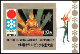 173 Hongrie (Hungary) MNH ** Bloc N° 91 Jeux Olympiques (olympic Games) Sapporo 72 Skating - Hojas Bloque