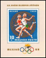 146 Hongrie (Hungary) MNH ** Bloc N° 71 Jeux Olympiques (olympic Games) MEXICO 68 Coyrse Running - Blocks & Sheetlets
