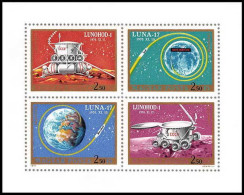 054a Hongrie (Hungary) MNH ** Espace (space) N° 341 / 344 Luna 17 Feuilles (sheets) - Ungebraucht