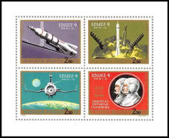 054 Hongrie (Hungary) MNH ** Espace (space) N° 333 / 336 Soyuz 9 Feuilles (sheets) - Unused Stamps