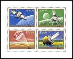 053 Hongrie (Hungary) MNH ** Poste Aérienne Espace (space) N° 337 / 340 Luna 16 Feuilles (sheets) - Nuevos