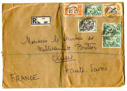 RC 27852 NIGERIA 1953 REGISTERED COVER FROM JOS TI CLUSES HAUTE SAVOIE FRANCE ( SEE DESCRIPTION ) - Nigeria (...-1960)