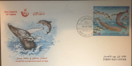 Oman 1993 Whales & Dolphins First Day Cover FDC - Oman