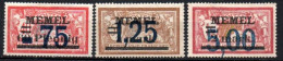 MEMEL,  KLAIPEDA, 1922, MI 49 - 51, FREIMARKEN MIT AUFDRUCK, FALZSPUR, UNGEBRAUCHT, - Memel (Klaïpeda) 1923