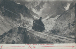Ab831 Cartolina Cave Di Carrara Ferrovia Marmifera Massa 1918 - Massa