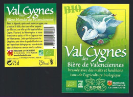 étiquette Bière France: Biere Blonde Val Des Cygnes 7,5% 75cl  Brasserie La Choulette Hordain 59 - Birra