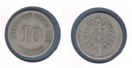 Allemagne 10 Pfennig 1889 A, Type L, KM# 4, Deutsches Reich, - 10 Pfennig