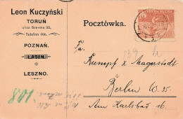 Polen  Postkarte Torun 1921 - Lettres & Documents