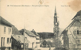 68 - Pfetterhausen - Rue Principale Et L'Eglise - Animée - Correspondance - Voyagée En 1917 - CPA - Voir Scans Recto-Ver - Andere & Zonder Classificatie