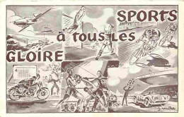 Sports - Gloire à Tous Les Sports - Dessins J Milet - CPA - Voir Scans Recto-Verso - Autres & Non Classés