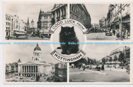 C018444 Good Luck From Nottingham. Market Square. Lister Gate. Long Row. Valenti - Monde