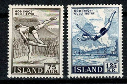 Island 1955 - Yv. 256/57**, Mi 298/99**, Facit 332/33** MNH - Ongebruikt