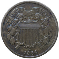 LaZooRo: United States 2 Cents 1864 VF / XF Doubling - 2, 3 & 20 Cents