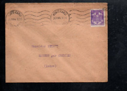 MONACO SEUL SUR LETTRE POUR LA FRANCE 1944 - Cartas & Documentos