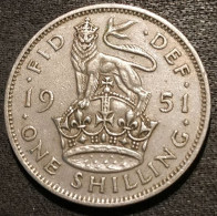 GRANDE BRETAGNE - 1 SHILLING 1951 - George VI - Cimier De L'Angleterre - Sans "IND:IMP" - KM 876 - I. 1 Shilling