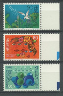 SUISSE 1992 N° 1395/1397 ** Neufs MNH Superbes C 4.50 € Faune Oiseaux Birds Régulation Du Rhin Pro Familia Molécule Chim - Unused Stamps