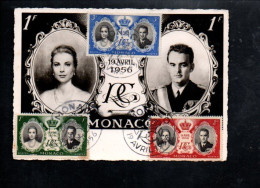 MONACO CARTE MAXIMUM 1956 MARIAGE PRINCIER - Cartoline Maximum