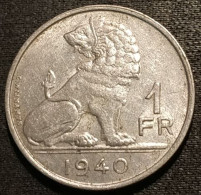 BELGIQUE - BELGIUM - 1 FRANC 1940 - Léopold III - ( Belgie - Belgique ) - KM 120 - 1 Frank