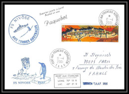 France 514 (bateau Ship) Fs French Frigate Nivôse Terres Australes 14/04/2001 Lettre Navale Cover Bateau Ship - Seepost