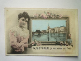 2024 - 2192  SAINT-GIRONS  (Ariège)  :  De SAINT-GIRONS Je Vous Envoie Ces FLEURS   1906   XXX - Saint Girons