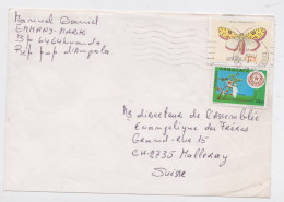 Angola Luanda Lettre Timbre Papillon Coton Cotton Butterfly Stamp Air Mail Cover Letter Correio Aereo Sello Algodao - Angola