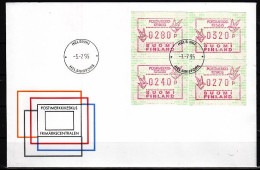 FDC Finland ATM Mi 28 Div. Waarden (4x) - Machine Labels [ATM]