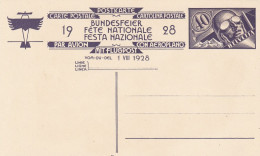 Suisse Entier Postal Illustré 1928 - Entiers Postaux