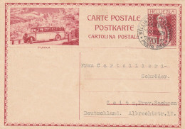 Suisse Ambulant Bellinzona - Locarno Sur Entier Postal Illustré 1930 - Stamped Stationery