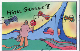 LEDOGAR Marc - Carte Invitation Au 22ème Salon Carte Postale George V - Tour Eiffel - CPM 10.5x15 TBE Neuve 1987 - Ledogar